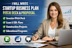 write startup business plan pitch deck proposal loan plan construction education