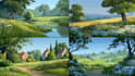 draw a flat vector landscape illustration