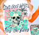 create vintage retro summer beach surf skeleton logo