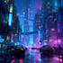 draw a cyberpunk futuristic city art