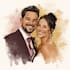 draw a cute cartoon couple portrait