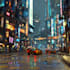 illustrate a cyberpunk futuristic city art