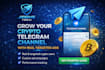 grow your crypto telegram channel with real targeted ads