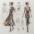 create professional fashion technical sketch drawing