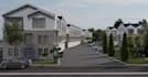 design community siteplan, townhouse development rendering, modern villa garage