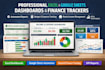 design custom google excel rental spreadsheet dashboard finance budget tracker