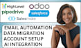 do data migration on salesforce pipedrive odoo crm salesmeet highlevel