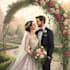 create a couple portrait wedding portrait illustration
