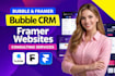 bubble crm bubble web app framer website consulting website framer page layout