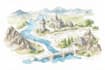 sketch watercolors custom illustrated maps in procreate