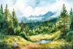 paint landscapes in watercolor