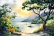 draw a watercolor landscape illustration