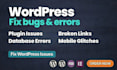 fix wordpress website issues, elementor errors, woocommerce bugs wordpress help