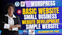 design a basic wordpress website, simple business wbsite landing page, elementor