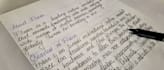 write neat handwritten notes in elegant cursive writing