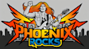 create unique phoenix rocks logo with character concept