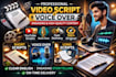 write scripts and provide voiceover for youtube videos