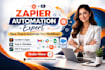 setup zapier automation workflow and make com integration