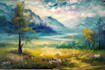 paint landscape in oil painting
