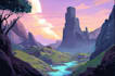 create environment fantasy landscape illustration