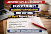 review your eras statement residency application lor editing for phd