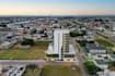 revitalize modern sky office building, sky central hotel, 3d workspace rendering