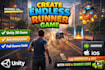 create an endless runner game development in unity with ads and source code
