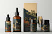 do product packaging design and label with modern branding