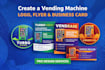 create a vending machine logo, flyer and the business card
