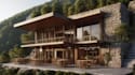 remodel restaurant interior exterior layout, kitchen, cafe, dining space render