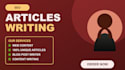 write SEO optimized blog posts and articles for your website