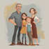 draw awesome portrait art family portrait illustration