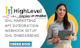 gohighlevel marketing, go highlevel api, webhook integration, ghl onboarding