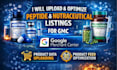 upload and optimize peptide and nutraceutical listings for gmc