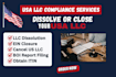 dissolve and close US llc cancel ein file boi and get itin