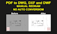redraw PDF to autocad dwg, dxf clean and precise