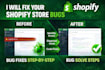 fix shopify store bugs, errors, and speed optimization