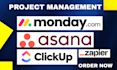 setup project management on asana monday com  clickup automation