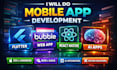 do mobile app development flutter bubble web app react native ai app creation