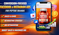 run conversion focused facebook instagram ads for peptide brands