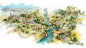design a watercolor map illustration