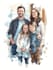 make watercolor family portrait