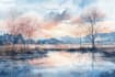 draw a watercolor landscape illustration