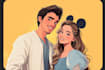 drawing a cartoon disney couple portrait