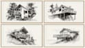 create architectural hand drawn sketches in ink
