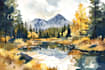 draw a watercolor landscape illustration