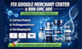 list peptide products, fix google merchant center errors and glp1, run gmc ads