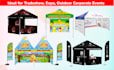 design custom branded 10x10, 10x15, and 10x20 canopy tent graphics