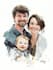 make watercolor family portrait