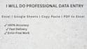 do fast and accurate data entry, excel, copy paste work